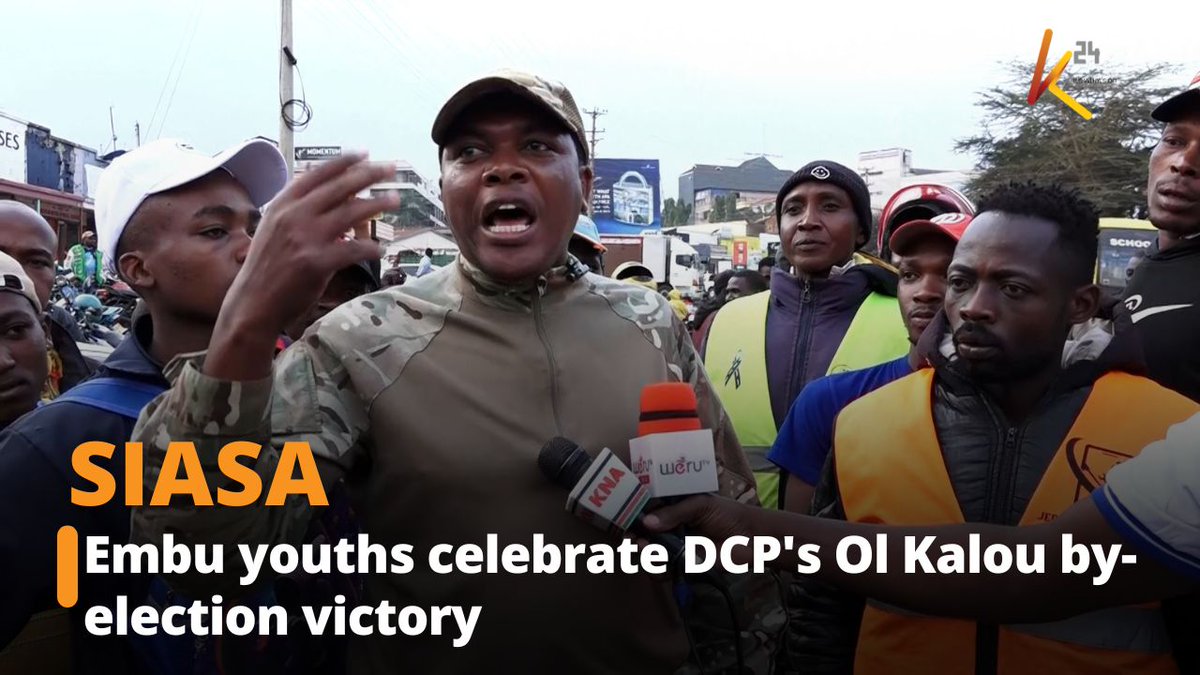 Embu youths celebrate DCP's Ol Kalou by-election victory