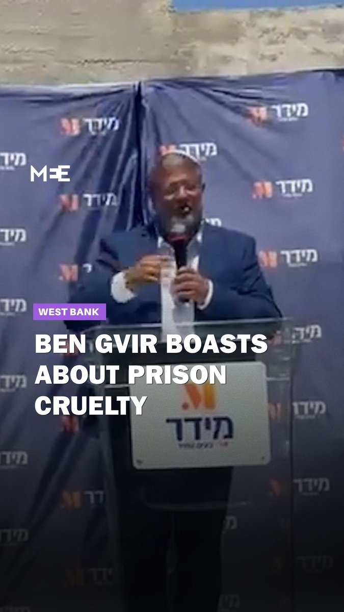 Far-right Israeli National Security Minister Itamar Ben Gvir boasted about the harsh treatment of inmates, expressing pride in his efforts to instil fear and assert dominance within Israeli jails. He recounted a visit to the cell of Marwan Barghouti, where he claimed the prisoner was reduced to trembling and cowering in his presence. Ben Gvir mocked previous administrations for disciplining guards who shouted at inmates. Since the genocide in Gaza began in October 2023, Ben Gvir has overseen a sharp deterioration in conditions for Palestinians held in Israeli prisons, including torture, starvation and degradation. Human rights organisations have accused Israel of widespread abuses and have described some detention facilities as "torture camps".