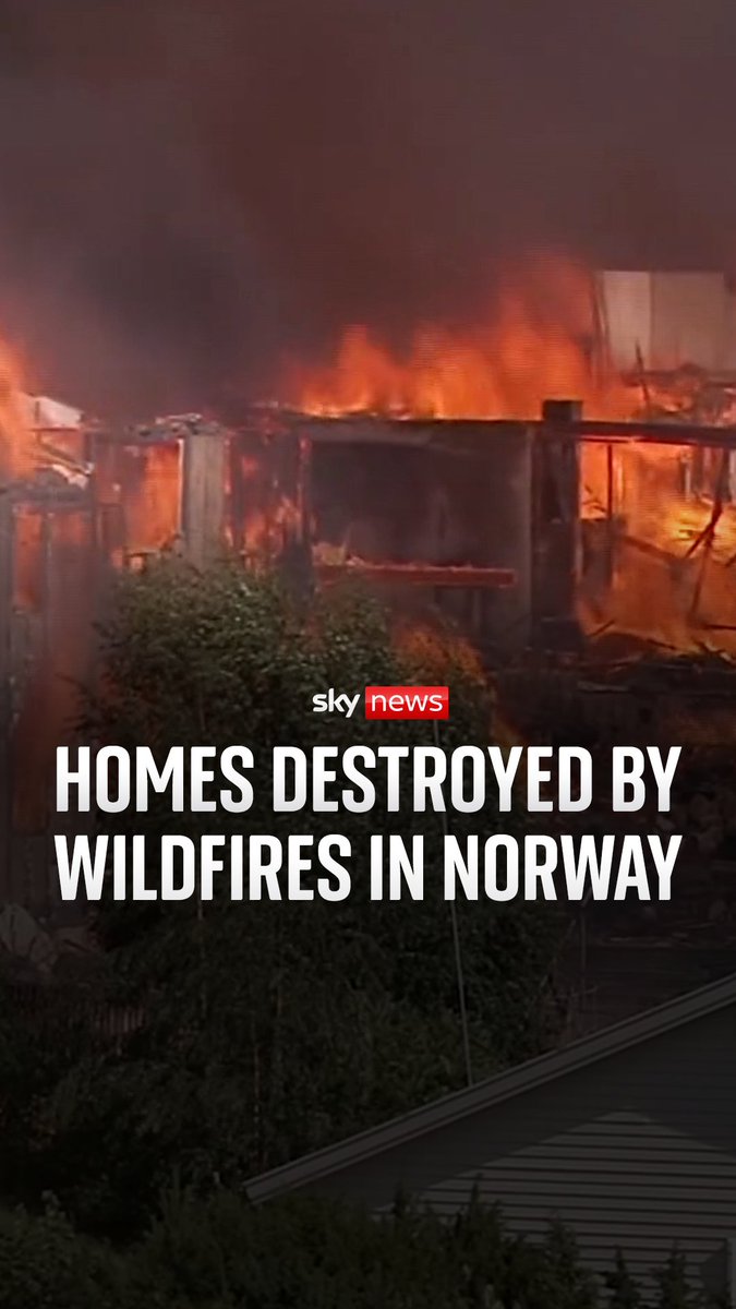 A massive fire is raging through the residential area of Drammen in Norway, destroying more than 100 homes. The fire spread quickly due to dry conditions and strong winds.