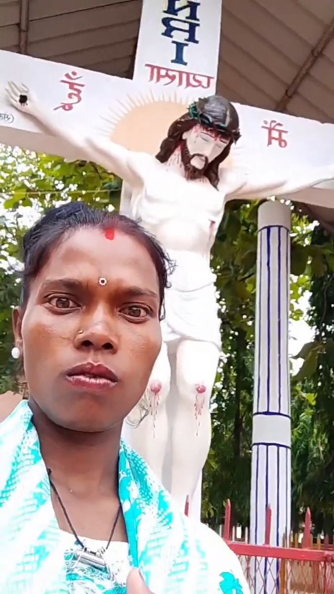 Random Bhimti after getting a 25 kg rice bag from some white robed fellow with a cross