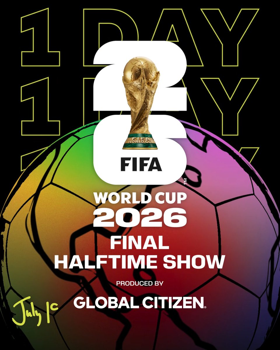 One more sleep ⚽ Tomorrow, football fans from around the world will witness the first-ever FIFA World Cup™ Final Halftime Show featuring Madonna, Shakira, Burna Boy, BTS_official, Justin Bieber, Gustavo Dudamel, and PS22 Chorus featuring Coldplay!