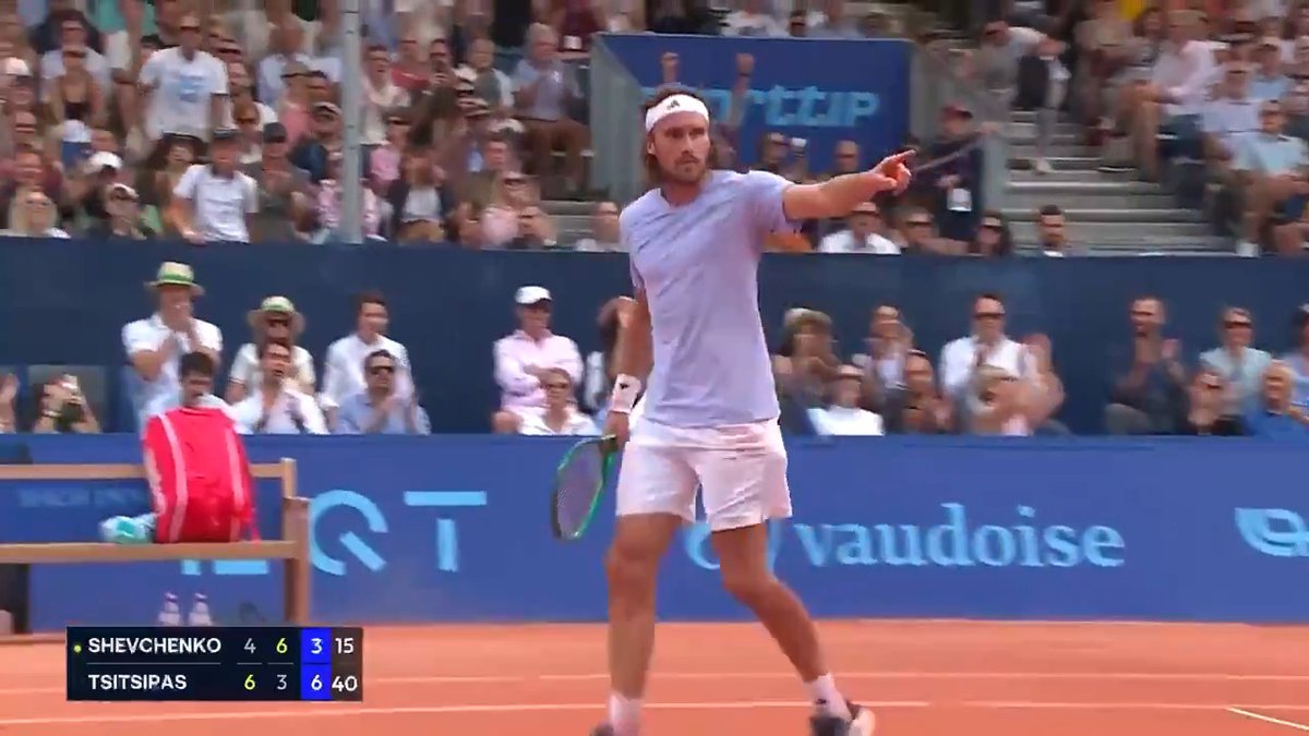 Take it all in, Stef 👏 Stefanos Tsitsipas is through to his 31st Tour-level after a brilliant three set victory against Shevchenko in Gstaad! EFG Swiss Open Gstaad | #SwissOpenGstaad
