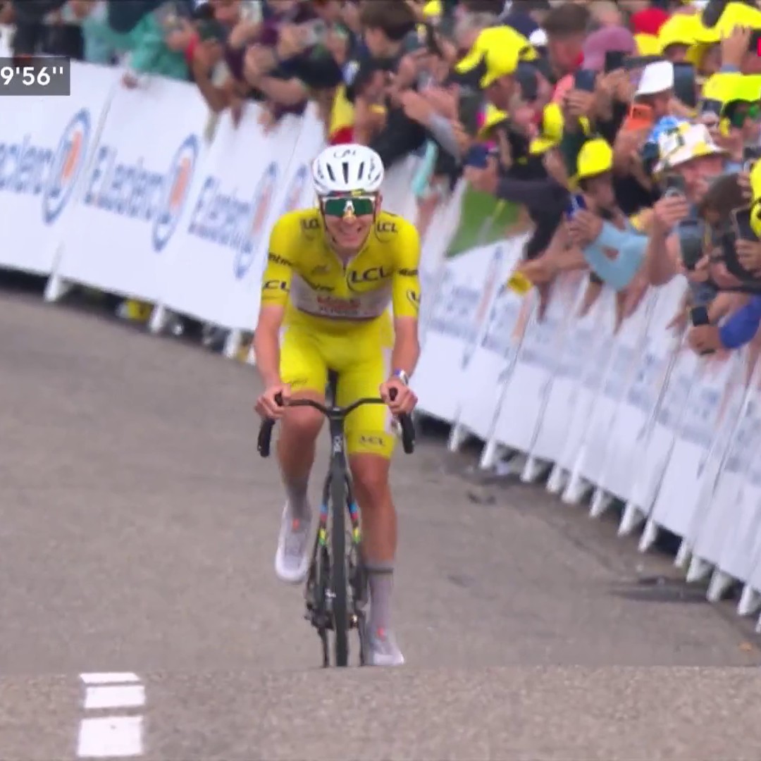 Tadej Pogacar vainqueur au Markstein, Paul Seixas nouveau meilleur jeune du Tour de France ! Le Slovène a fait la différence à 1,6 km du sommet du col du Haag et s'impose en solitaire avec 38 secondes d'avance sur Isaac del Toro et la pépite française #LesRP #TDF2026