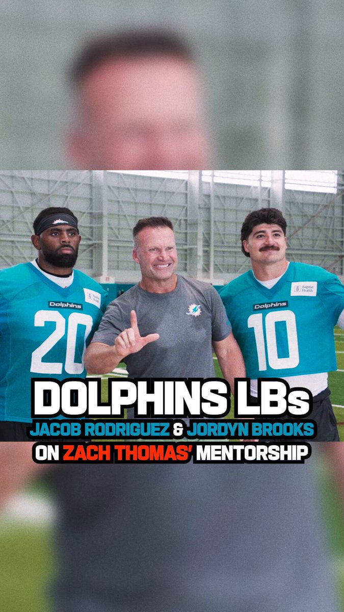 Zach Thomas has been taking his mentorship to a personal level with Jordyn Brooks &amp; Jacob Rodriguez 🌵 💪 Miami Dolphins