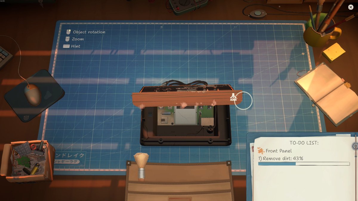 Our favorite features in our indie game 💛 chill environment after a long day 💛 satisfying cleaning mechanics 💛 relive memories with our retro gadgets #cozygames #indiegame