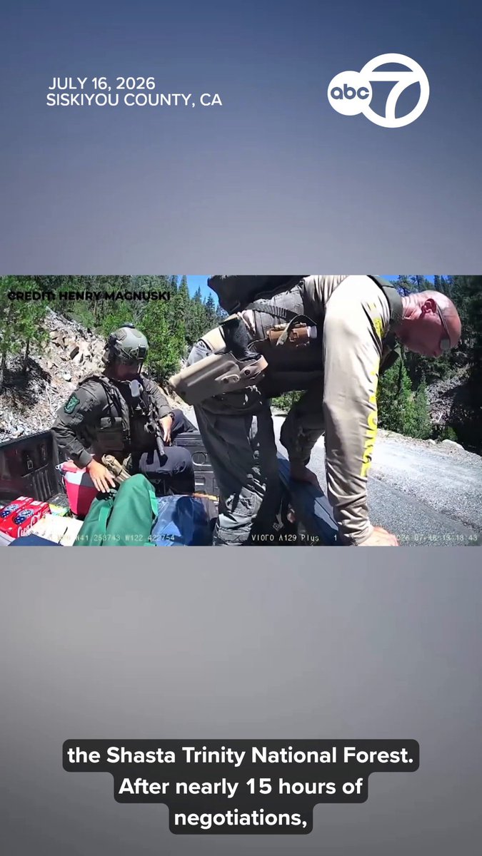 A father and his adult son were arrested for allegedly kidnapping two U.S. Forest Service workers, law enforcement in far Northern California's Siskiyou County announced. The 49-year-old suspect had zip-tied the two Forest Service workers, holding them at gunpoint for nearly 15 hours in a trailer in the Shasta-Trinity National Forest, officials said.