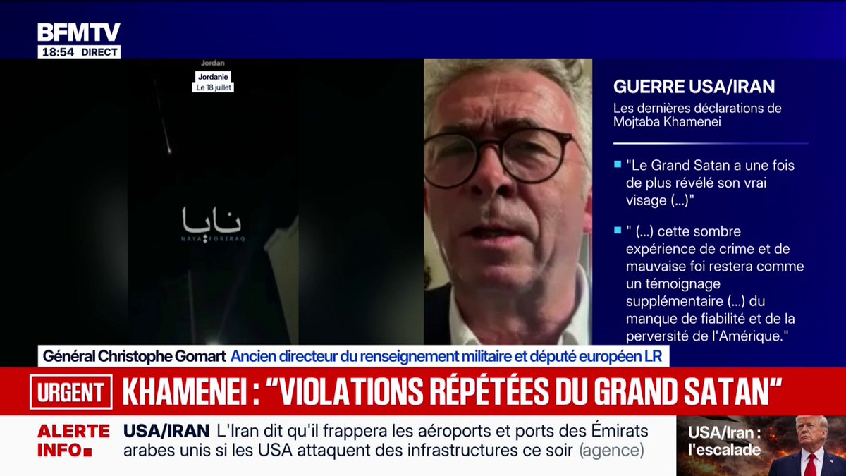 💬 "Ils leur montrent que les américains ne sont pas capables de les protéger complètement" ➡️ L'analyse du général Christophe Gomart, ancien directeur du renseignement militaire et eurodéputé LR, à propos des répliques iraniennes sur les pays de la région