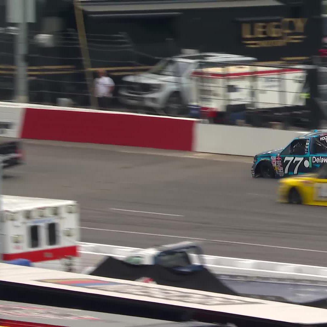 Trouble for the No. 77 of Carson Hocevar, who has led 74 laps so far.