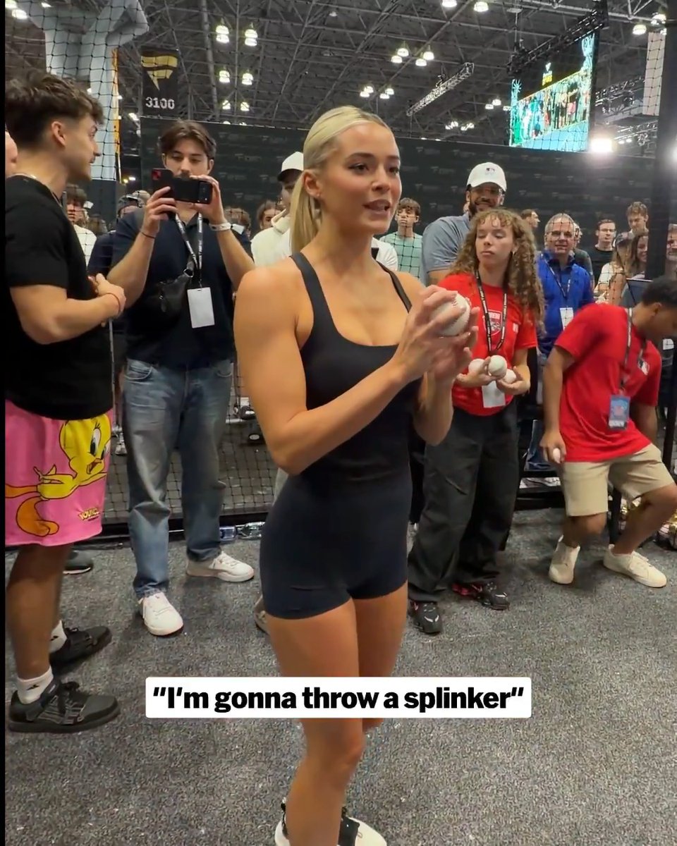 Looks like Livvy Dunne has picked up some pitches from Paul Skenes 👀 Fanatics | FanaticsFest | @LivvyDunne