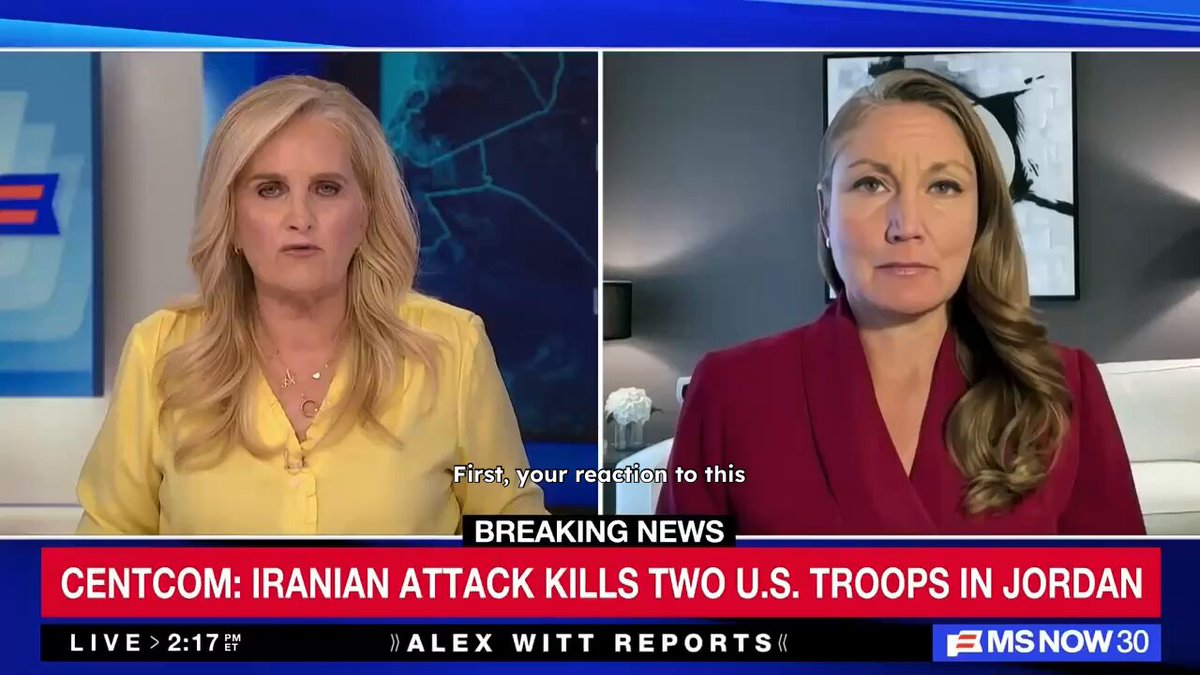 BREAKING: Two more American service members’ lives have been lost in a war that never should have happened in the first place. My heart and prayers are with their families and loved ones and all those still missing and injured. 💔 It is long past due for my colleagues across the aisle to stand up and stop this war and end the violence!
