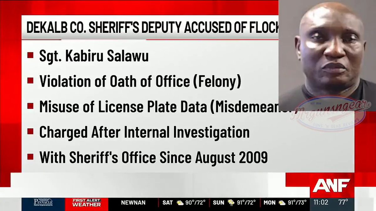 DeKalb County Sheriff’s Office sergeant Kabiru Salawu was arrested last night after it was found that he was illegally using Flock camera / AI software to track the movements of Americans he personally knew without any law enforcement reason. As I say every day when I share stories of "law enforcement" officers violating the basic civil rights of Americans via these unconstitutional systems - these are just the armed agents of the State that get caught because someone looked. People are only now starting to look. Submit FOIA (or whatever your state version is) requests into your local Flock system contract holders accordingly... #CityLife #atlanta #police #crime #PoliceState #4thAmendment #14thAmendment #CivilRights #ALPR #cops #stalking #women #georgia #flock #SurveillanceState