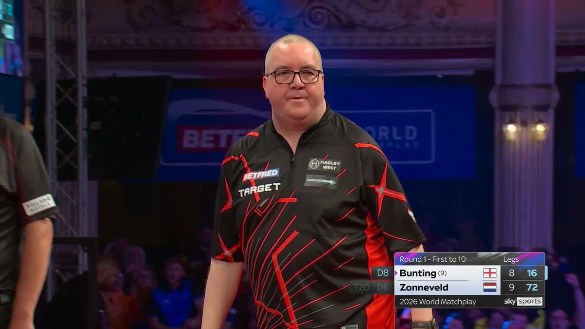 TIE-BREAK TIME! Here we go then! Bunting halts Zonneveld's inspired five-leg charge to level at nine apiece and set up a thrilling tie-break! 📺 #MatchplayDarts