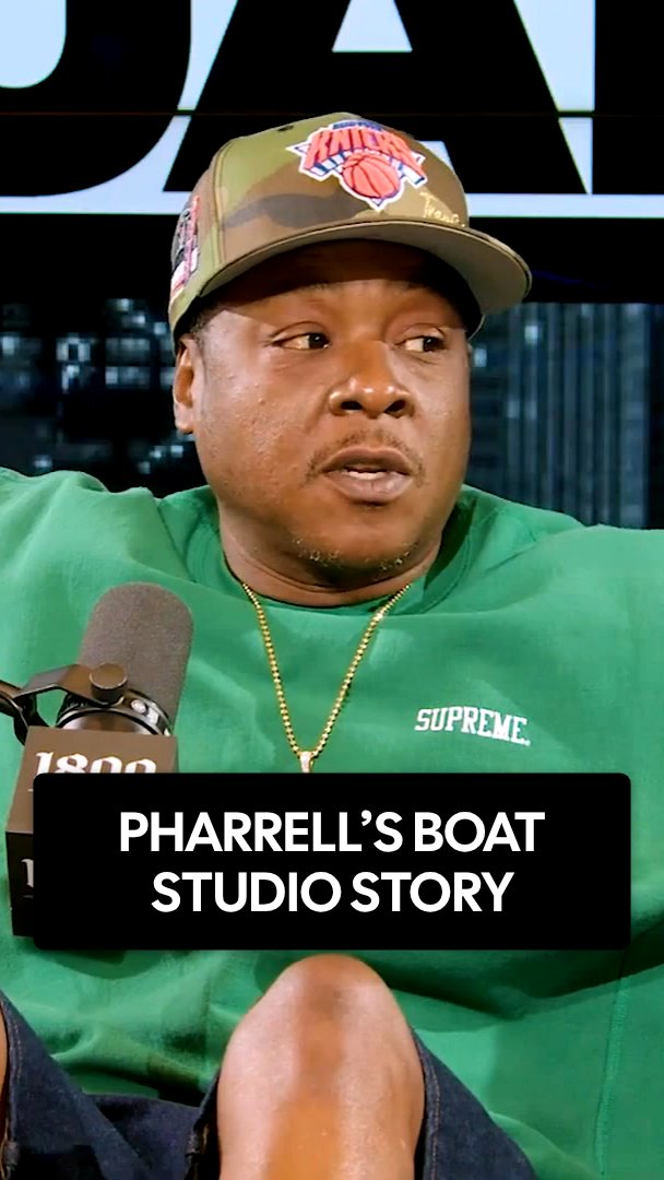 Pharrell really had T.I. take a little boat to a big boat just to get to the studio 😭 and then TIP went and got his OWN boat the next day — the competition is real out here