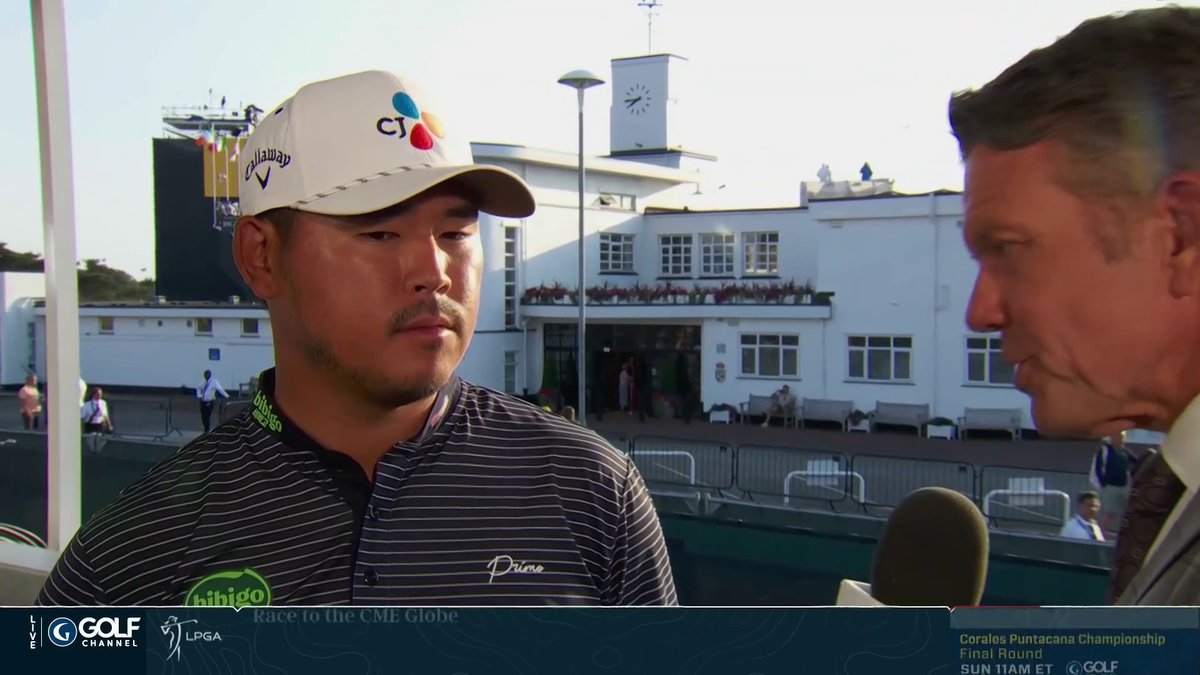 Si Woo Kim will battle for his first career major on Sunday at The Open 🏆🇰🇷 Todd Lewis spoke with the 4-time Tour winner on his Saturday 67 and how he can finish the job
