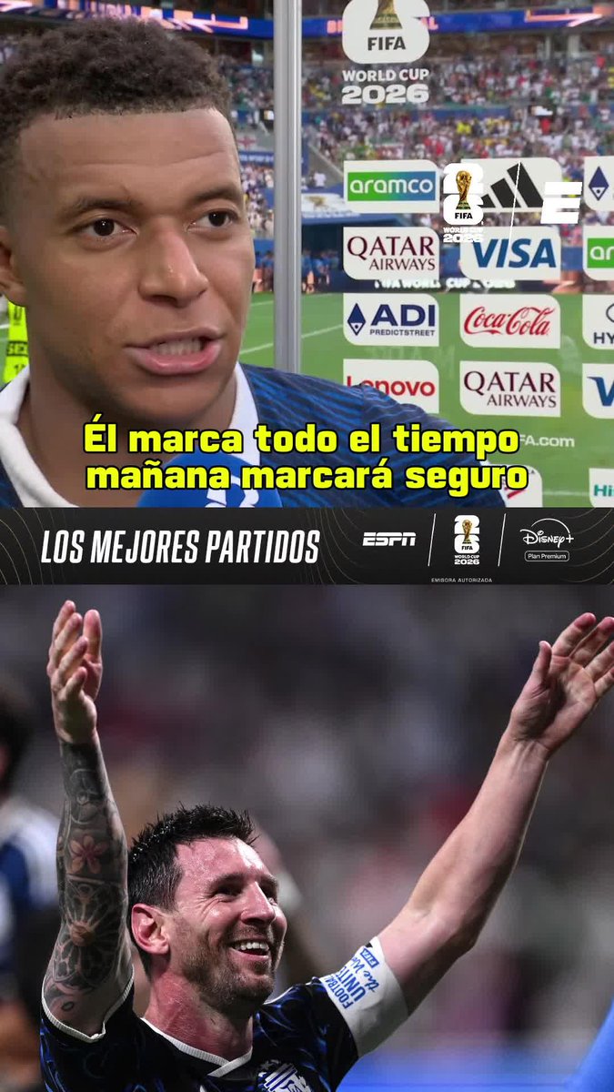 "¿El récord? LEO (MESSI) MARCA TODO EL TIEMPO, MAÑANA MARCARÁ SEGURO". Kylian Mbappé. 🇫🇷🗣️