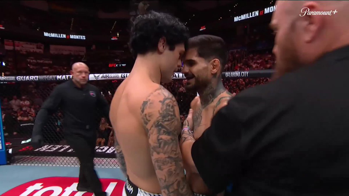 Tommy McMillen got in Alberto Montes’ face before the fight 😳 #UFCOKC
