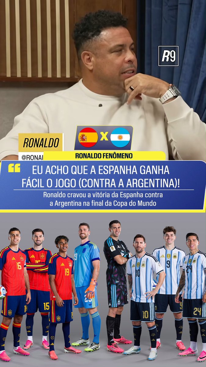 “YO CREO QUE ESPAÑA GANA FÁCIL LA FINAL CONTRA ARGENTINA”. Esto de Ronaldo... 😳‼️