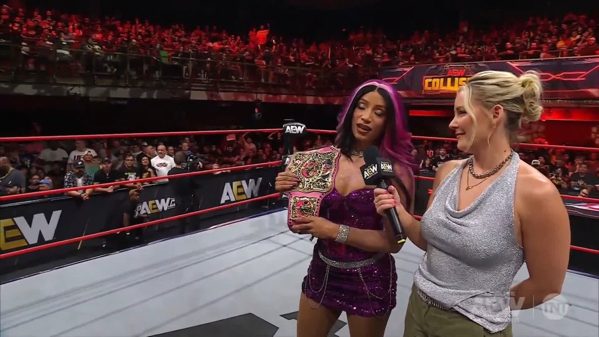 .Renee Paquette asks Boston's own Big D Moné who her pick is for the AEW Women's World Championship Match between @Toxic_Thekla & @WillowWrestles at #AEWRedemption, but The CEO thinks that there is a more important question to ask! Watch #AEWCollision on TNT & HBO Max