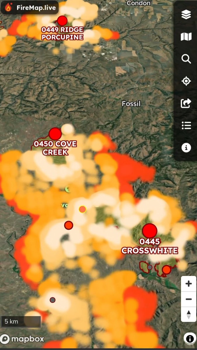 I've never seen so many evacuation zones in such a small area. Multiple evacuations active on Watch Duty across central Oregon tonight so many fires burning that several have merged into the Rowe Creek Complex.