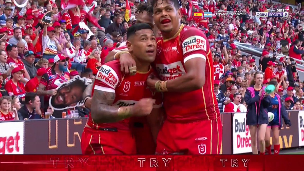 🏉 #NRL 🔥Quel essai signé Isaako pour les Dolphins, avec un plongeon à l'arrivée !