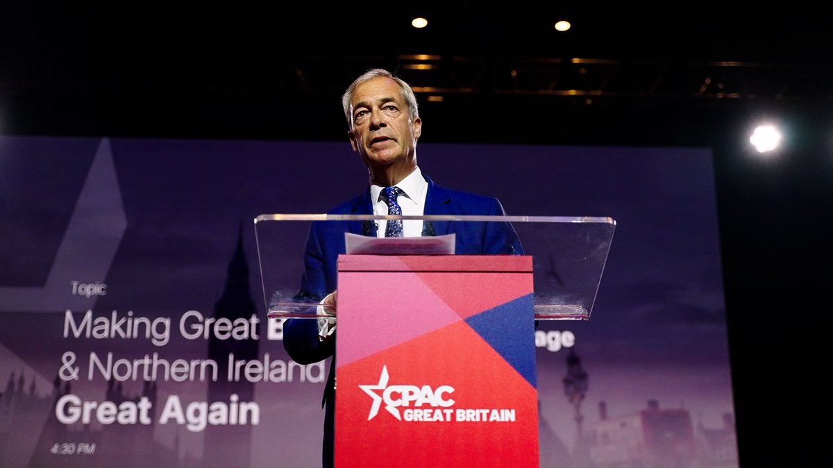 WATCH: Nigel Farage speaks at CPAC GB 2026. 👇