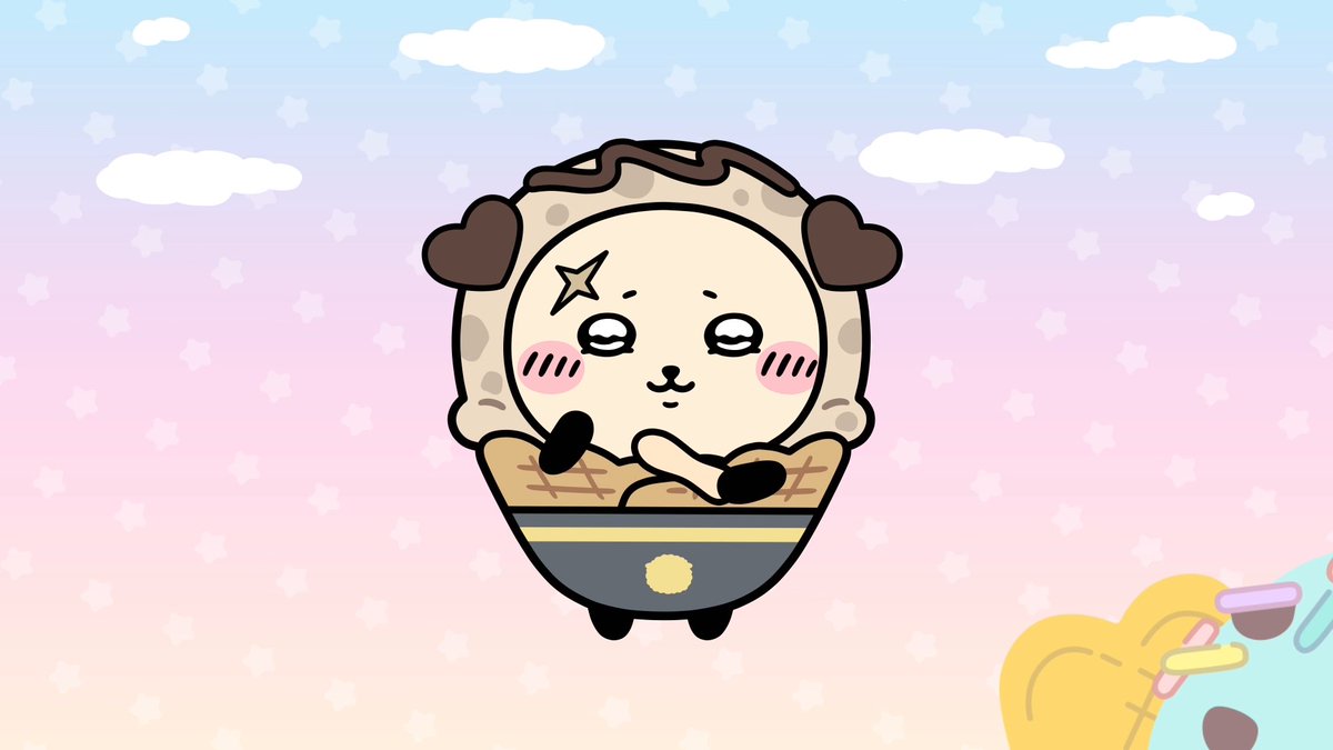 ╭━━━━━━━━━━━╮ 🍨アイス衣装🍨 ラッコ ╰━━━━━━━━━━━╯ ラッコのアイス衣装をご紹介✨ チョコアイスに変身🍫 木のアイススプーンで討伐へ! #ちいぽけ #ちいかわぽけっと #ちいぽけアイス
