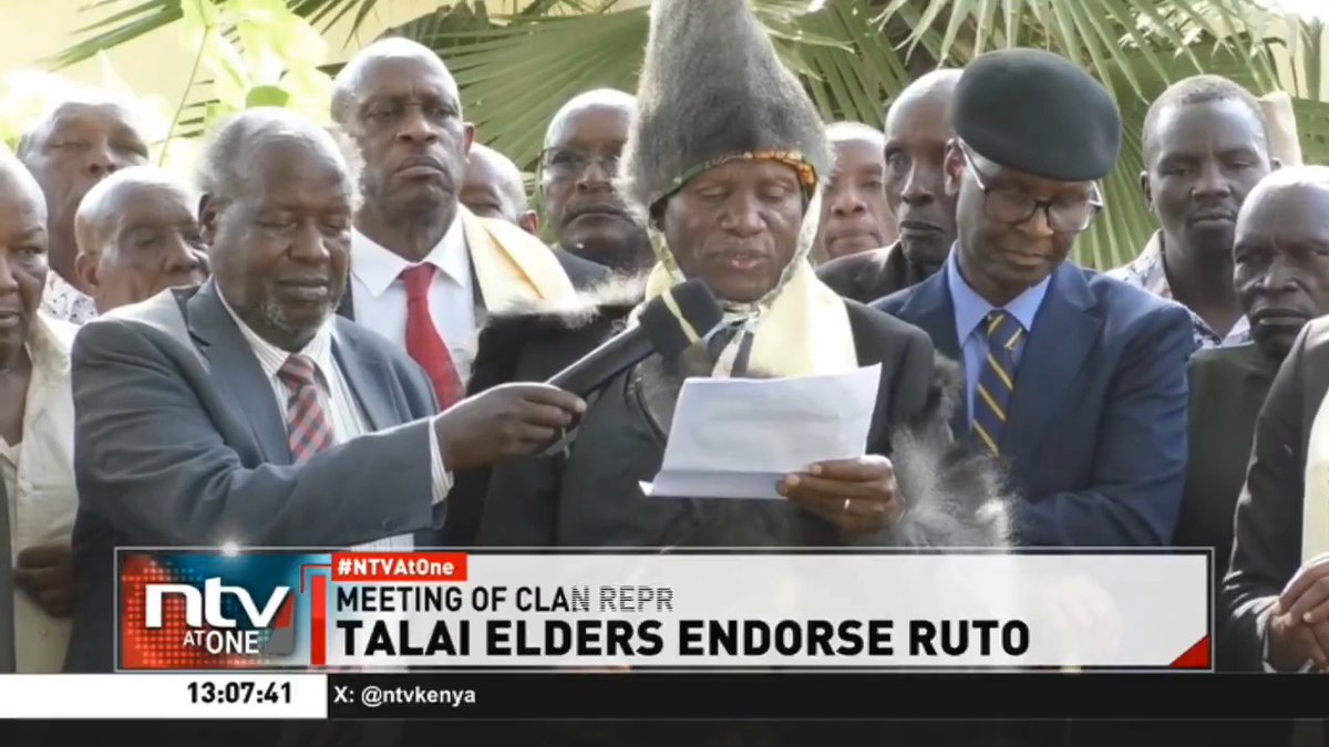 Talai elders endorse Ruto The Talai clan has officially endorsed President William Ruto's bid for a second term in the August 2027 general election. #NTVAtOne Hellen Aura🇰🇪