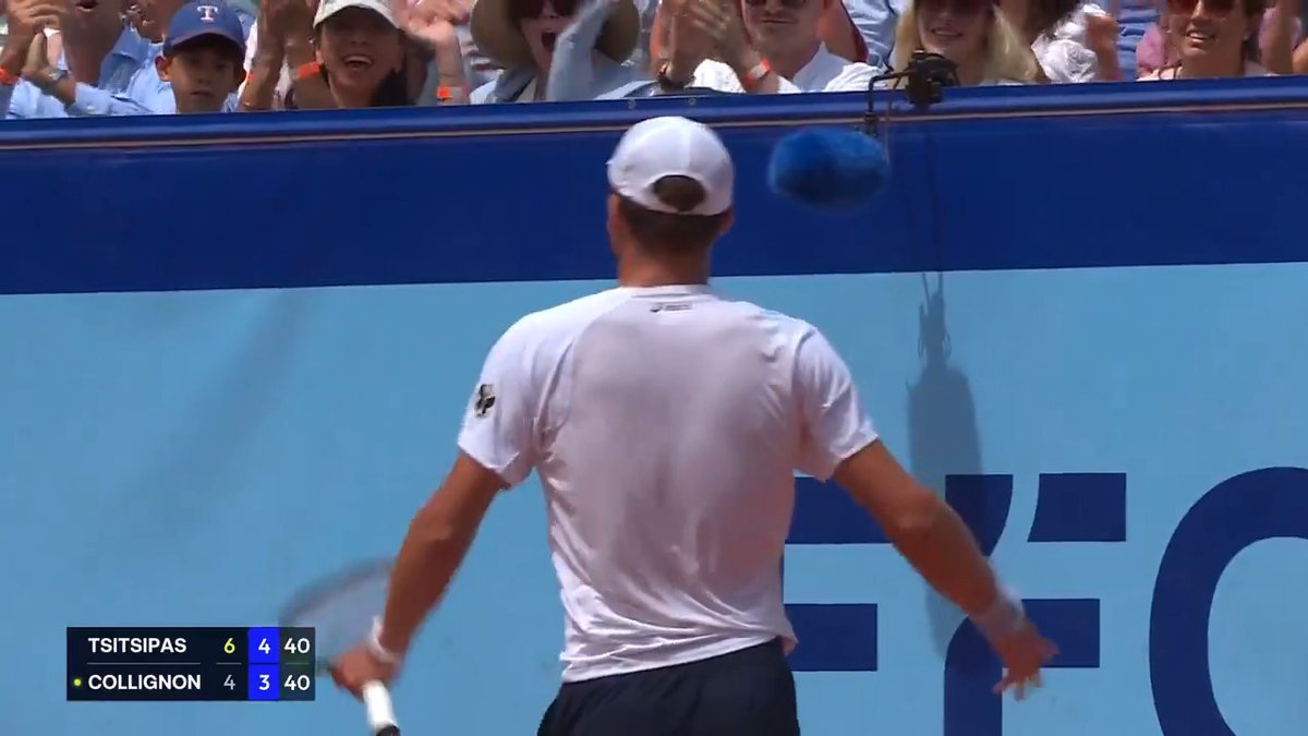 This point had everything 🎪 Raphael Collignon and Tsitsipas are putting on a show in Gstaad! EFG Swiss Open Gstaad | #SwissOpenGstaad
