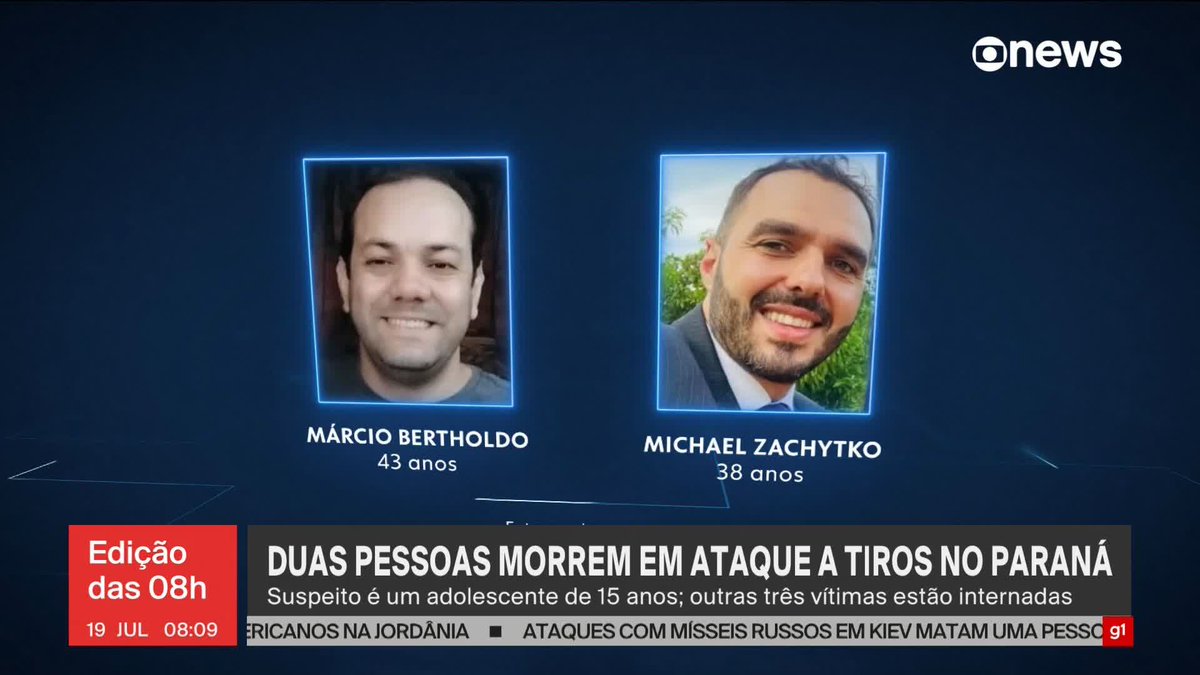 Adolescente de 15 anos é suspeito de matar 2 pessoas em atentado a tiros no Paraná. #JornalGloboNews ➡ Assista à #GloboNews: