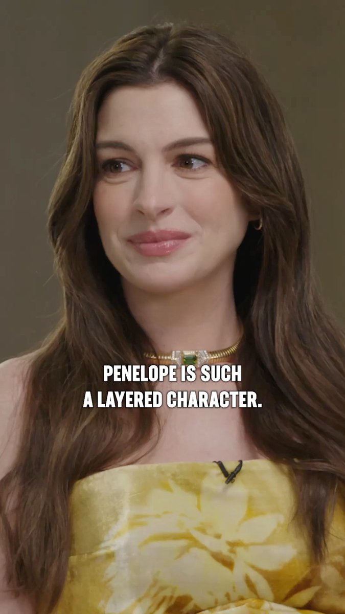 Anne Hathaway discusses how Odysseus' absence shapes Penelope's journey in #TheOdyssey.