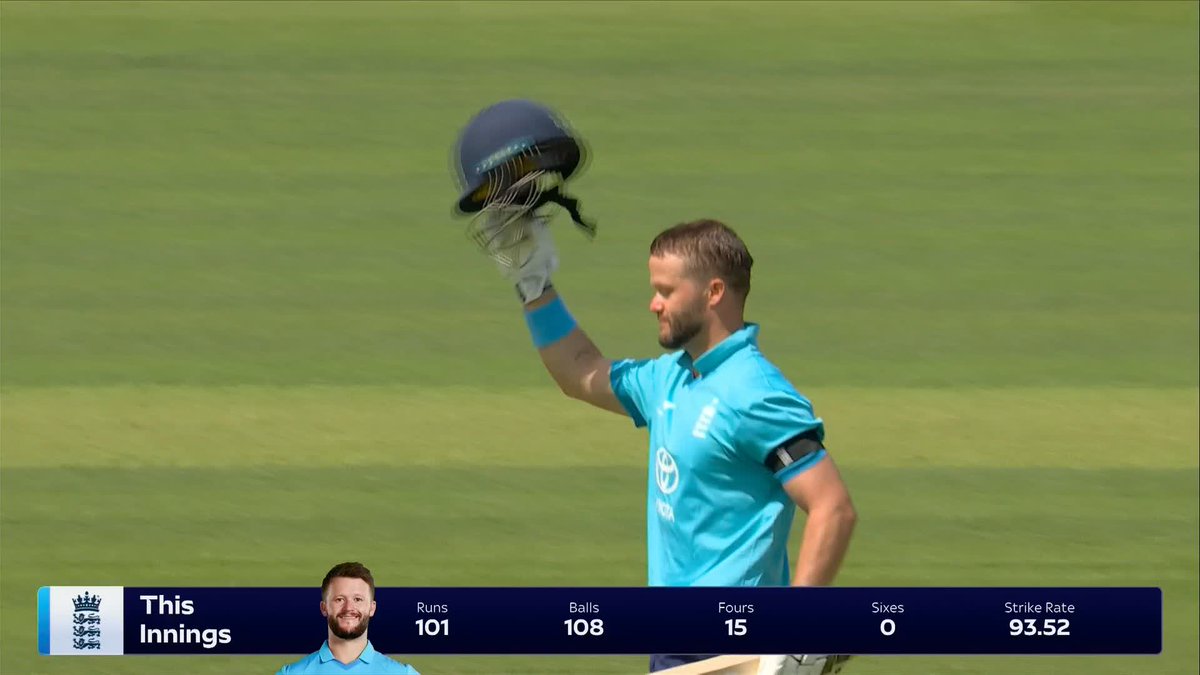 "An EMPHATIC way to go to your fourth ODI century!" 💥 Ben Duckett cracks to the boundary to bring up his ton 👏