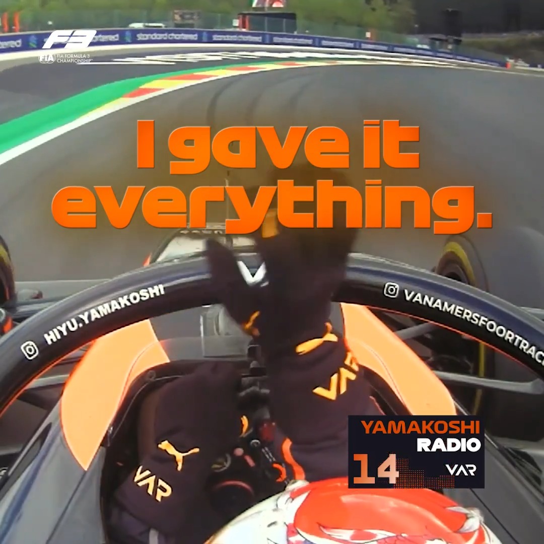 A race he gave everything to 🥵 A P2 finish still equals 山越陽悠(Hiyu Yamakoshi)'s best result 👏 #F3 #BelgianGP