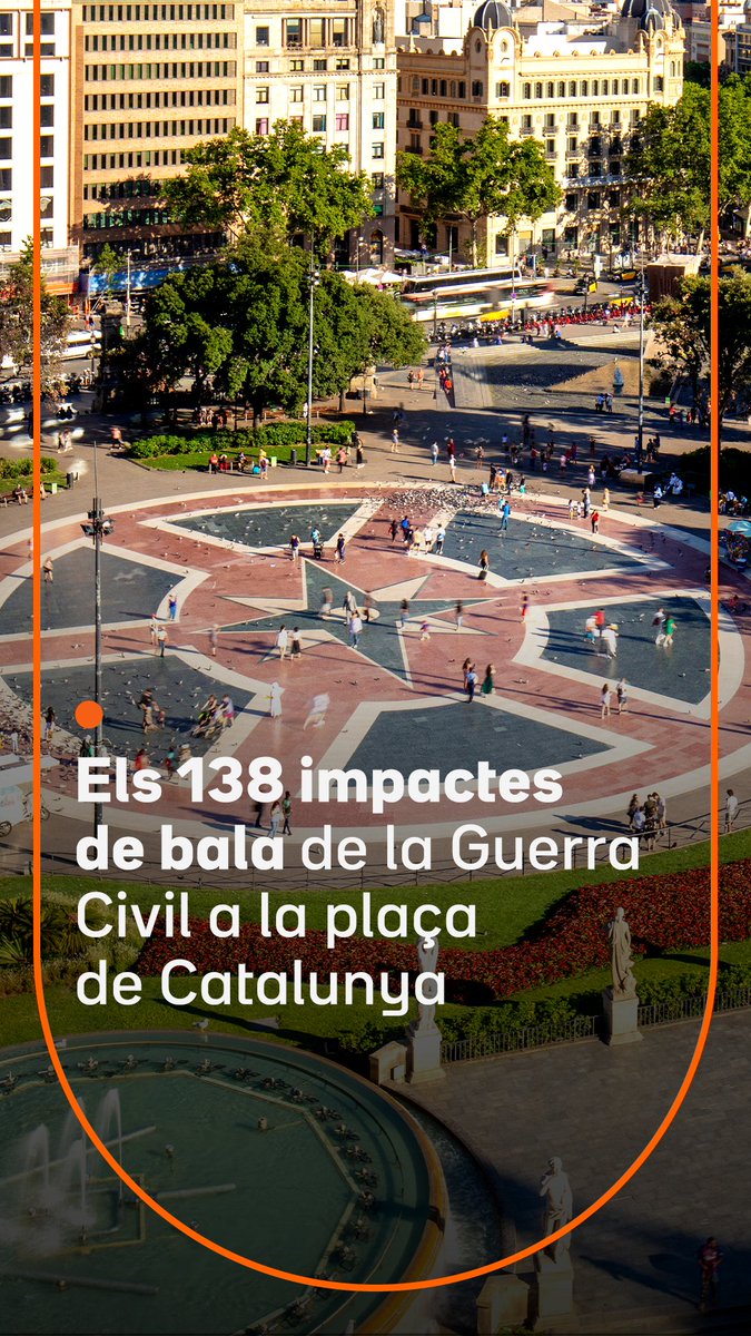 Identifiquen gairebé 140 impactes de bala de la Guerra Civil i dels Fets de Maig del 1937 a la plaça de Catalunya de Barcelona. “Ens ajuden a corroborar que les trajectòries coincideixen amb els espais on es va combatre”