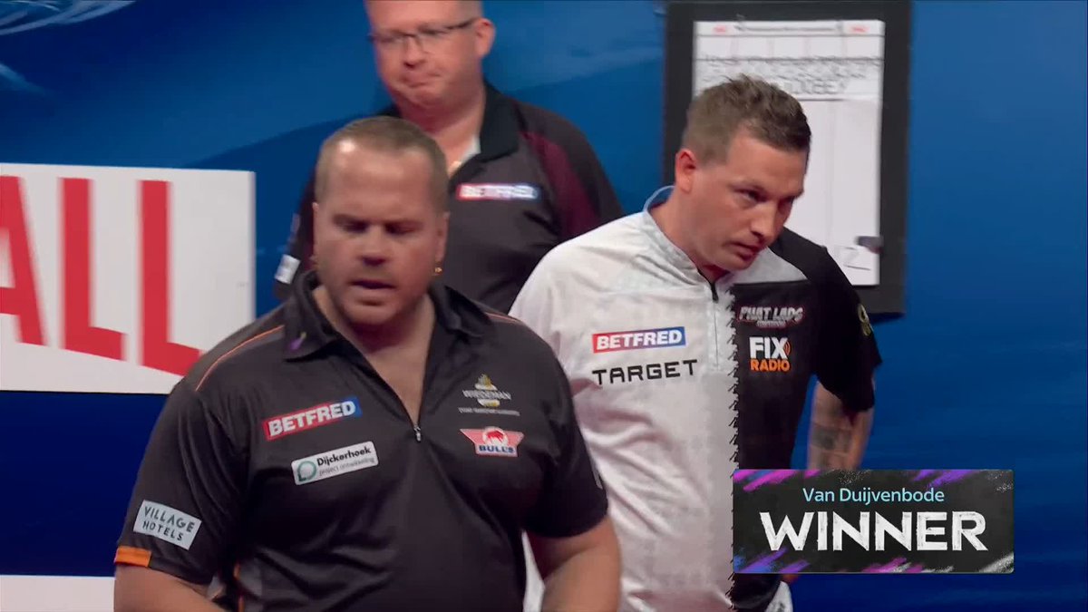 DIRK DENIES DOBEY! Delight for Dirk van Duijvenbode! The Dutchman defies THIRTEEN 180s from Chris Dobey to complete a marathon 13-11 victory! 📺 #MatchplayDarts