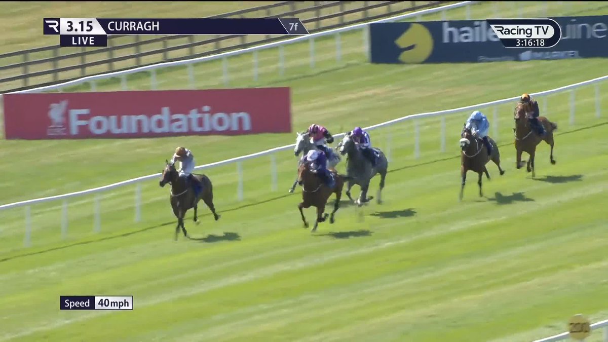 POWER BLUE 🚀 Group Two success in the Glenroyal Hotel And Shoda Cafe Minstrel Stakes The Curragh Racecourse ✅ A quick double for Robson De Aguiar, Rossa Ryan and Amo Racing 🟣