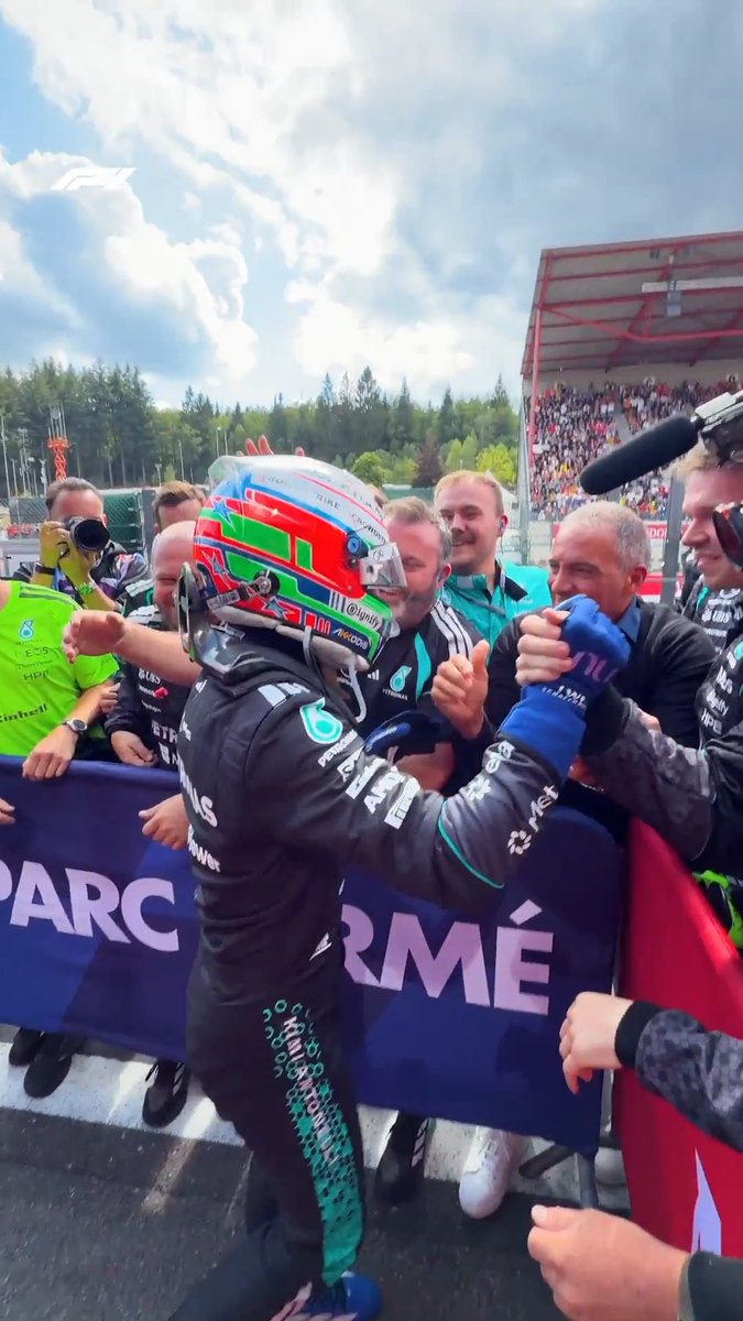The celebrations begin! 🥳 #F1 #BelgianGP Mercedes-AMG PETRONAS F1 Team