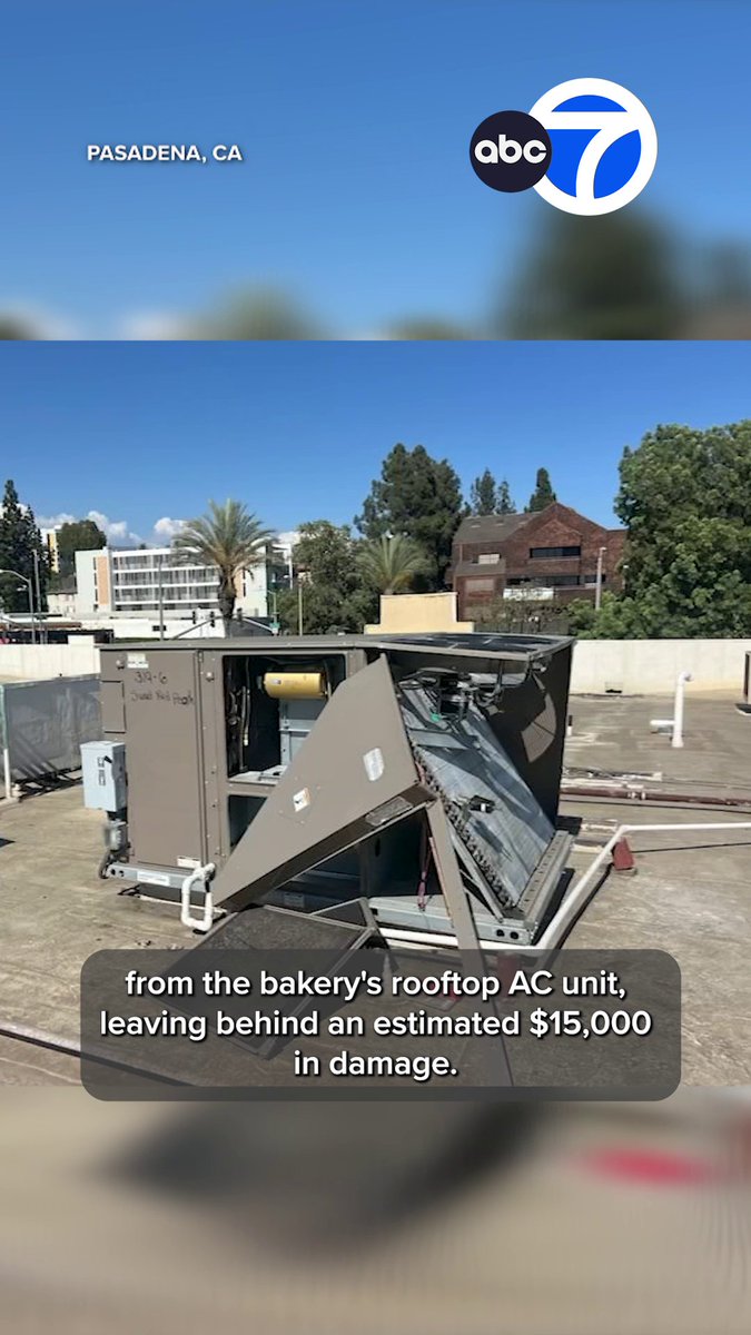 A Pasadena bakery is struggling through the SoCal heat after thieves stole copper wire from its rooftop air conditioning unit, leaving the business without AC during some of the hottest days of the year.