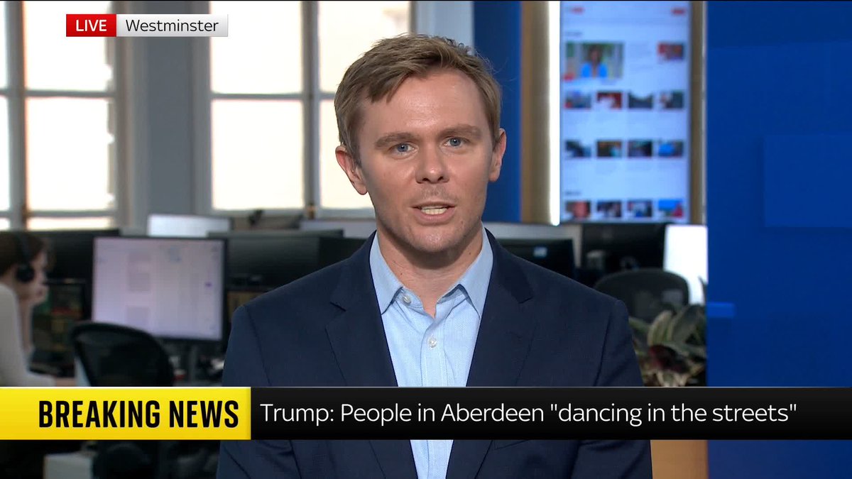 BREAKING: Donald Trump has said Aberdeen residents are "dancing in the streets" as incoming PM Andy Burnham "has stated that he will be opening up, all the way, the invaluable North Sea Oil!". @RobPowellNews reports ⬇️ Latest: 📺 Sky 501 and YouTube