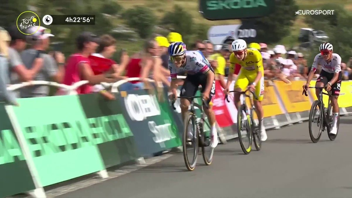 🚴🇫🇷 | Tadej Pogacar wil niet zegevieren. De gele trui probeert eerst teammaat Del Toro te laten winnen en laat daarna de sprint lopen tegen Evenepoel. 🙌🇧🇪 #TDF2026 Koers 👀 HBO Max