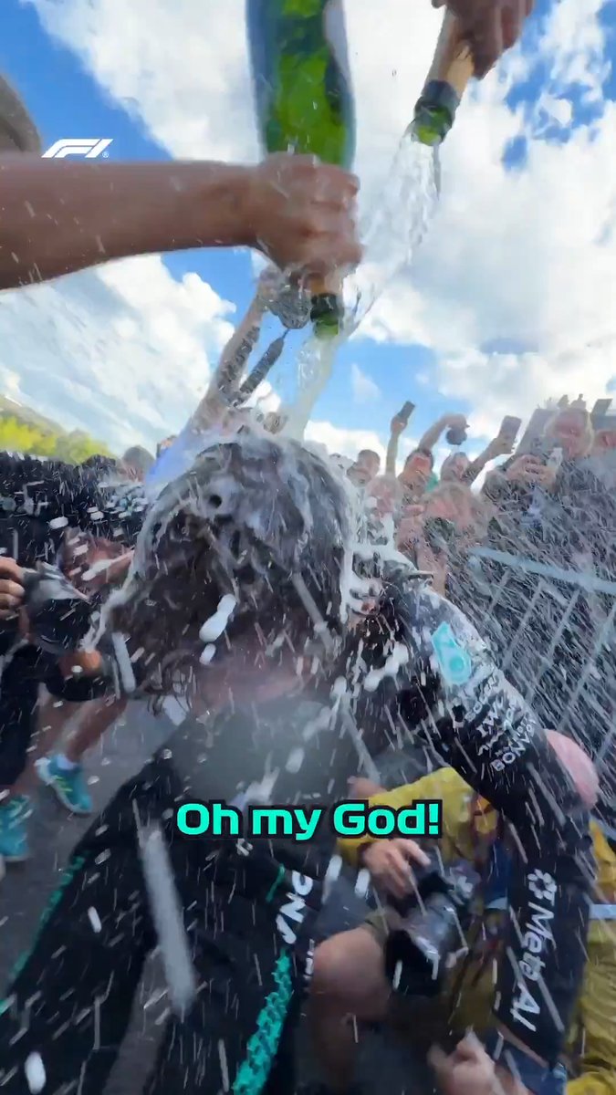 Kimi got an absolute soaking here 😂 #F1 #BelgianGP Mercedes-AMG PETRONAS F1 Team