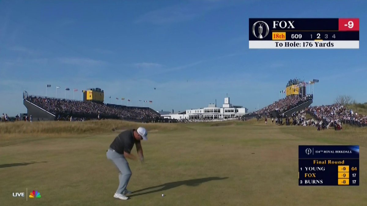 RYAN FOX STICKS IT ON 18. 12 FEET TO WIN THE OPEN CHAMPIONSHIP.