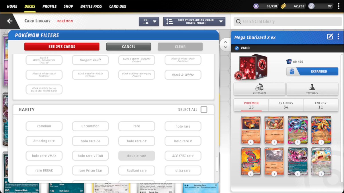 Have you had the chance to check out the new Deck Editor changes included in the latest game update? Card filter options for Regulation Mark and Rarity and here, along with improvements that make it easier to quickly toggle between deck formats 💡