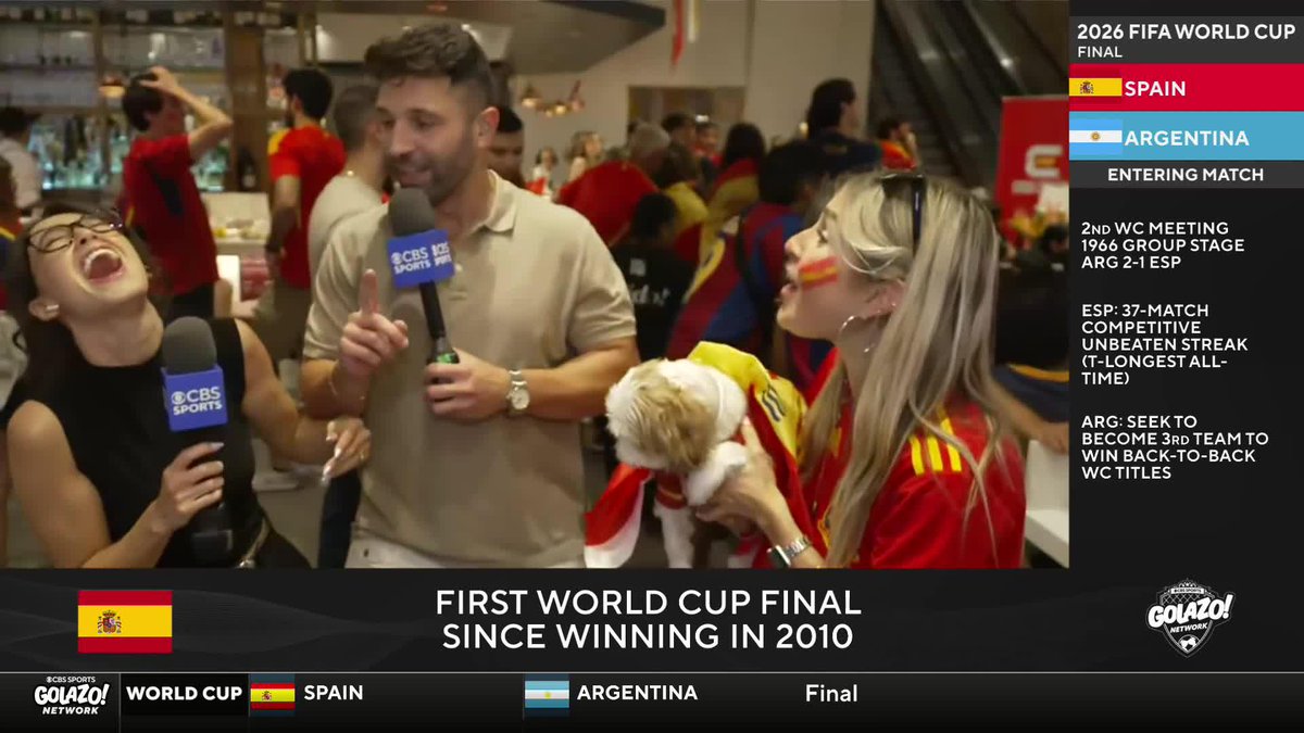 Nico the Shih Tzu is barking for Spain in the World Cup final 🇪🇸🐶