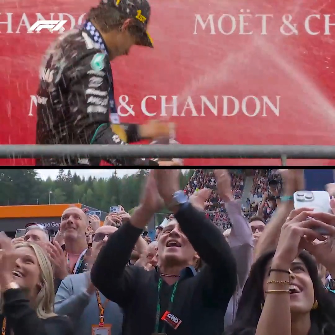 Dad was leading the singing of the Italian national anthem 😍 #F1 #BelgianGP