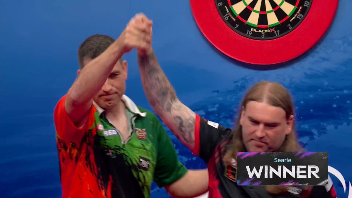 SEARLE TAKES OUT WILLIE! Ryan Searle overcomes a stiff test against William O'Connor to book his place in Round Two! 📺 #MatchplayDarts