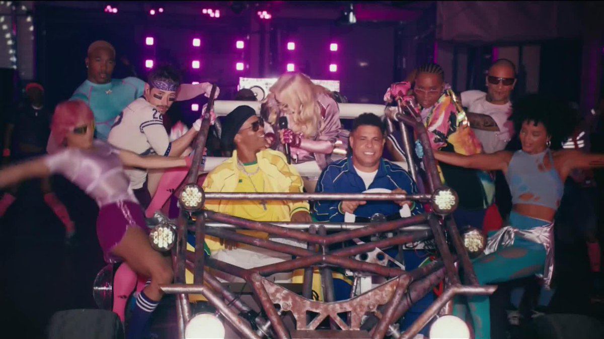 Ronaldo and Ronaldinho drive Madonna as she performs at the #FIFAWorldCup Halftime Show!
