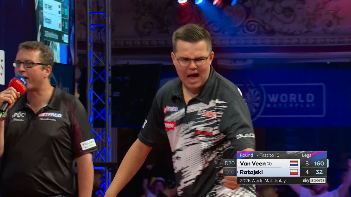 VINTAGE VAN VEEN! This is a doubling masterclass from the Dutch number one! Gian van Veen adds a sparkling 160 finish to his brace of 144s to extend his lead to 9-3! 📺 #MatchplayDarts