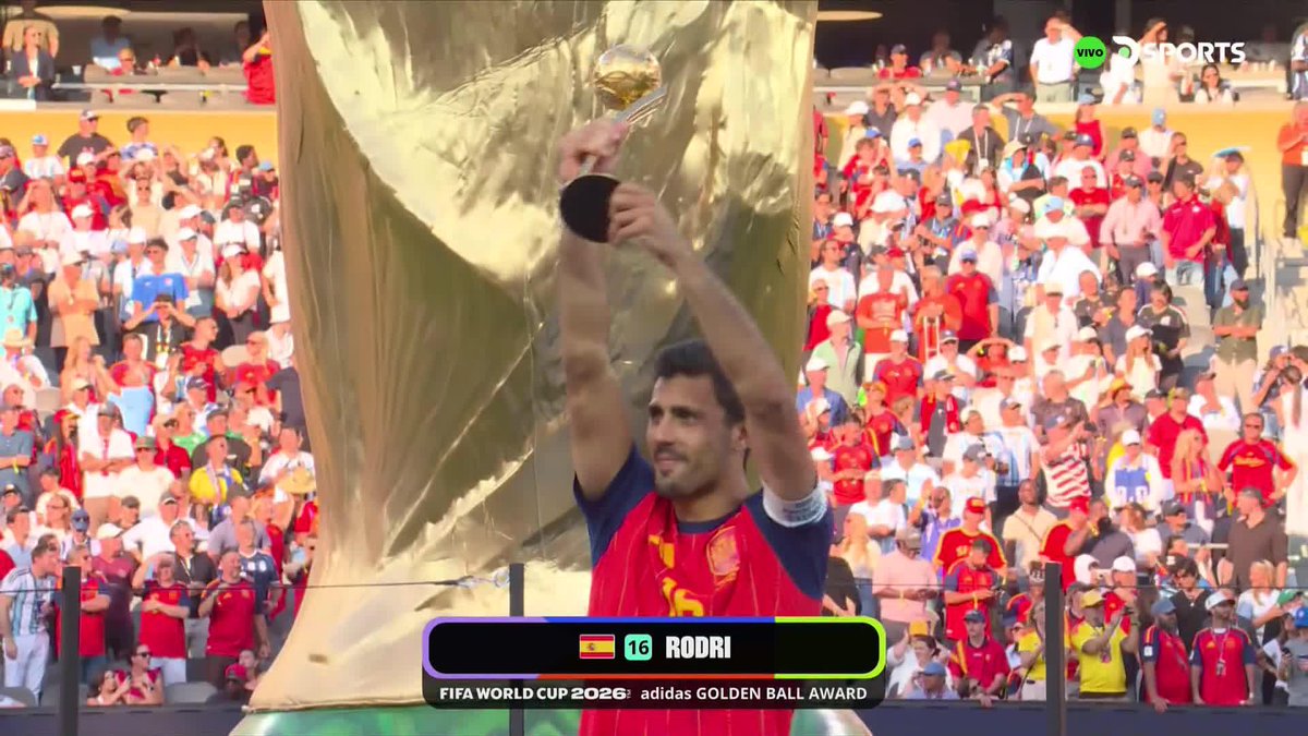 BALÓN DE ORO PARA RODRI El mediocampista de España fue elegido como el MEJOR jugador del #MundialEnDSPORTS. #FIFAWorldCup