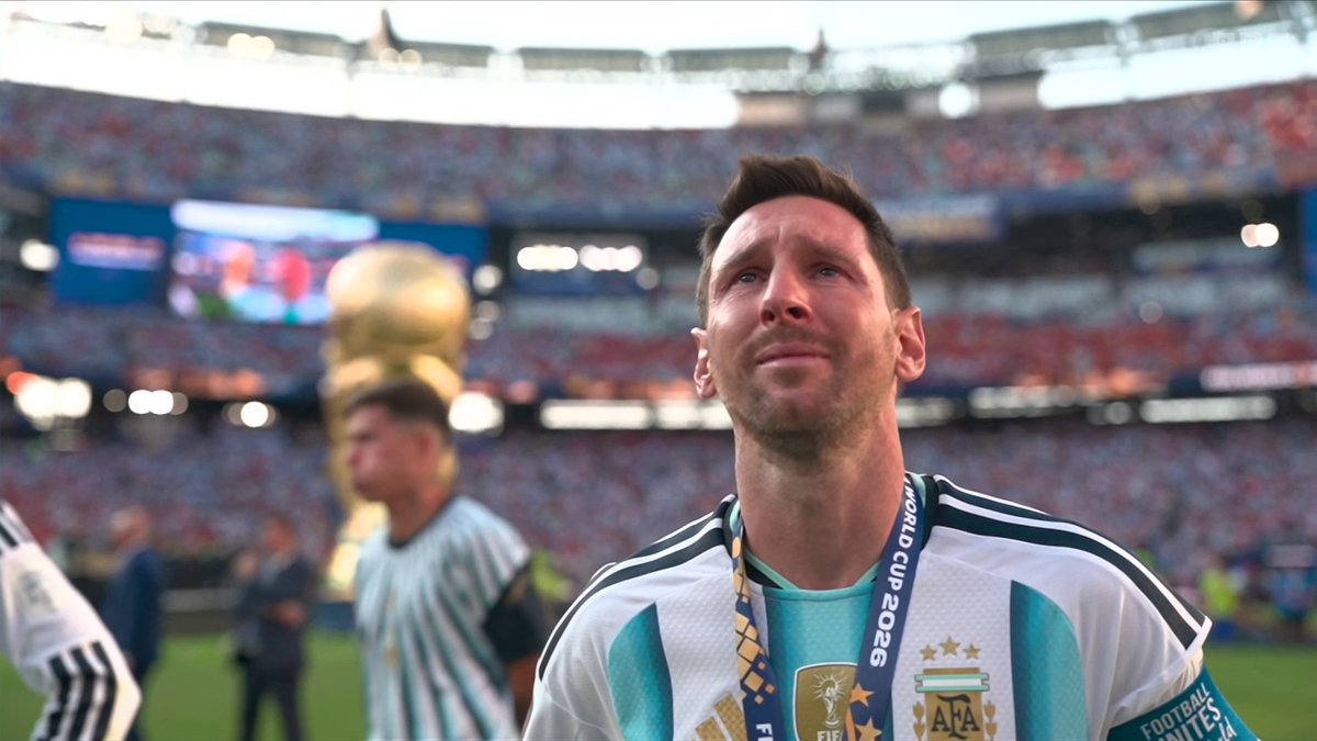 A heartbroken Lionel Messi in tears after Argentina's defeat in the World Cup final 💔