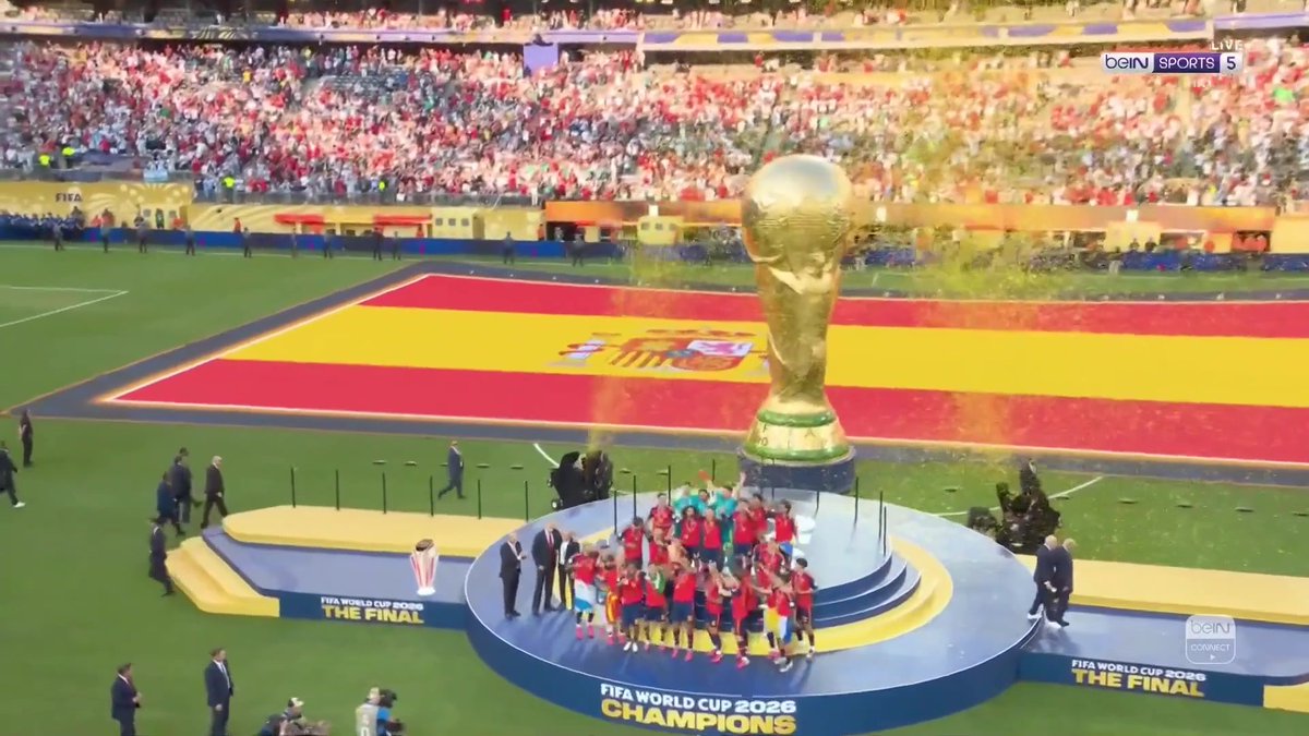 🇪🇸🏆 Spain lift the FIFA World Cup 2026™ trophy 🙌 #FIFAWorldCup | #Spain